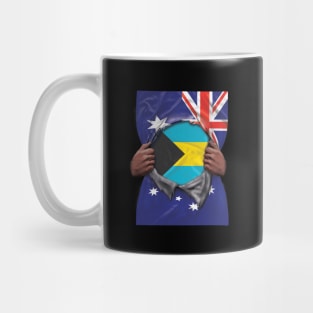 Bahamas Flag Australian Flag Ripped - Gift for Bahamian From Bahamas Mug